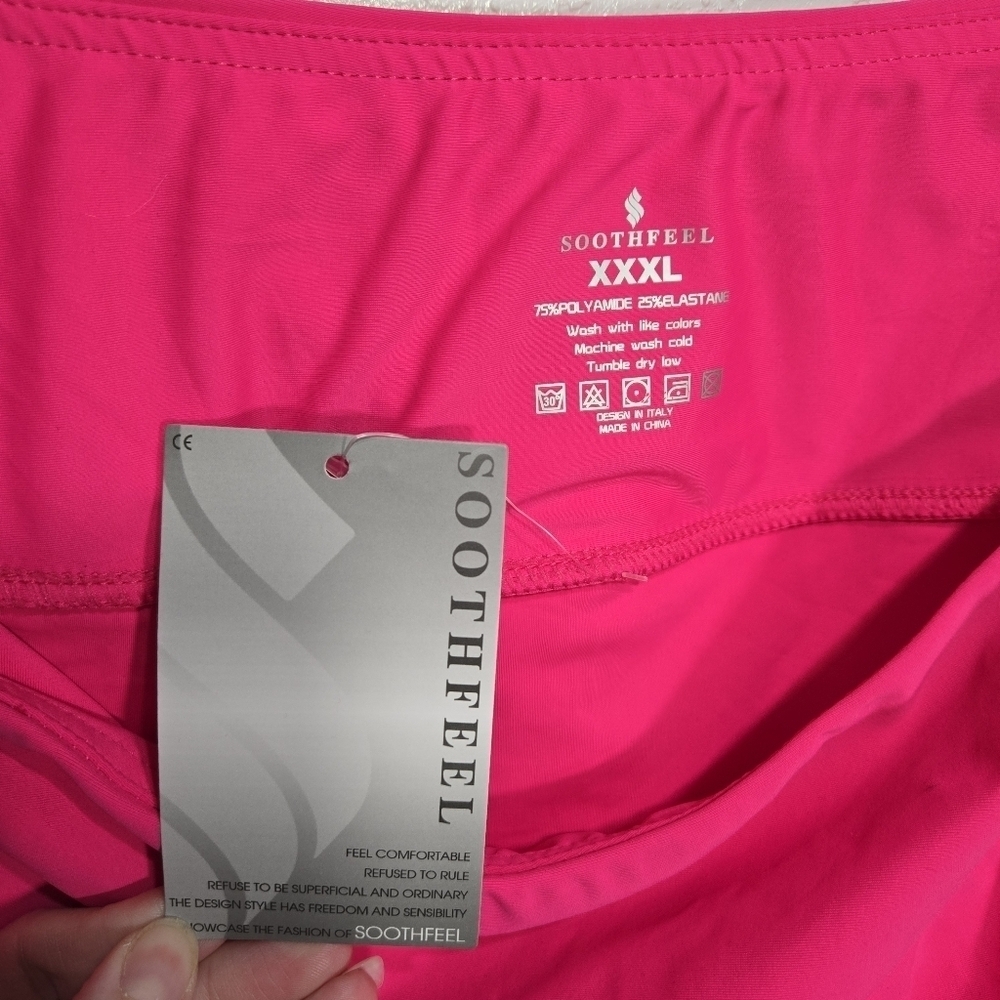 Soothfeel XXXL Tummy Control Pink Swim Skort Skirt - Picture 7 of 7